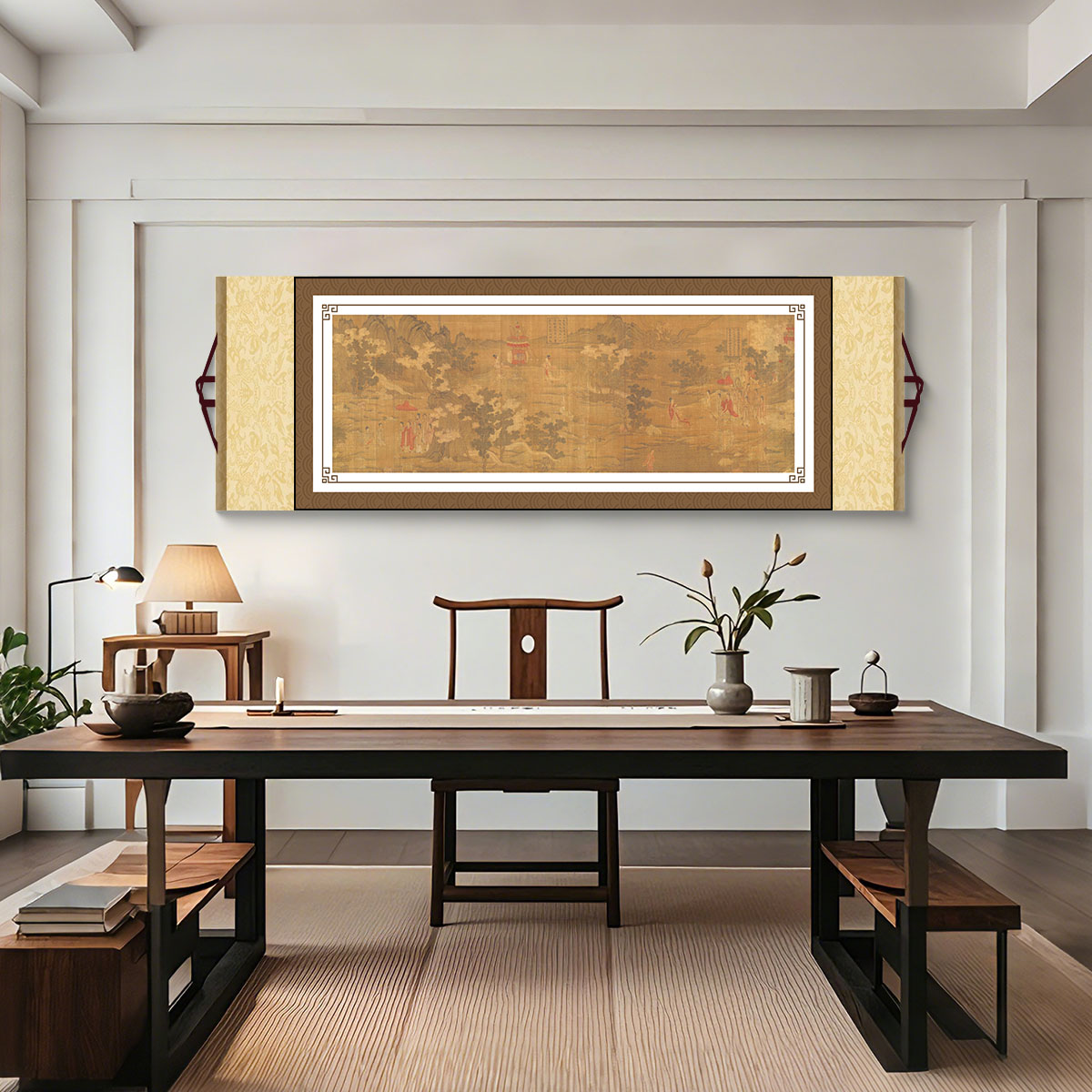 洛神赋图新中式客厅茶室清明上河图名人山水画全景装饰挂画60180