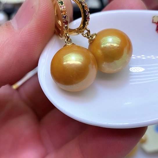 淡水珍珠耳饰银S925镶嵌