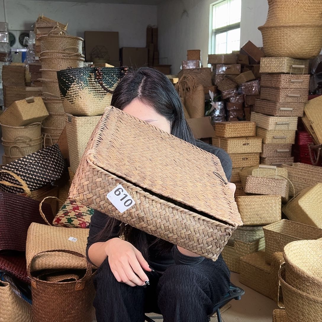草编草编包/草编收纳盒带瑕疵
