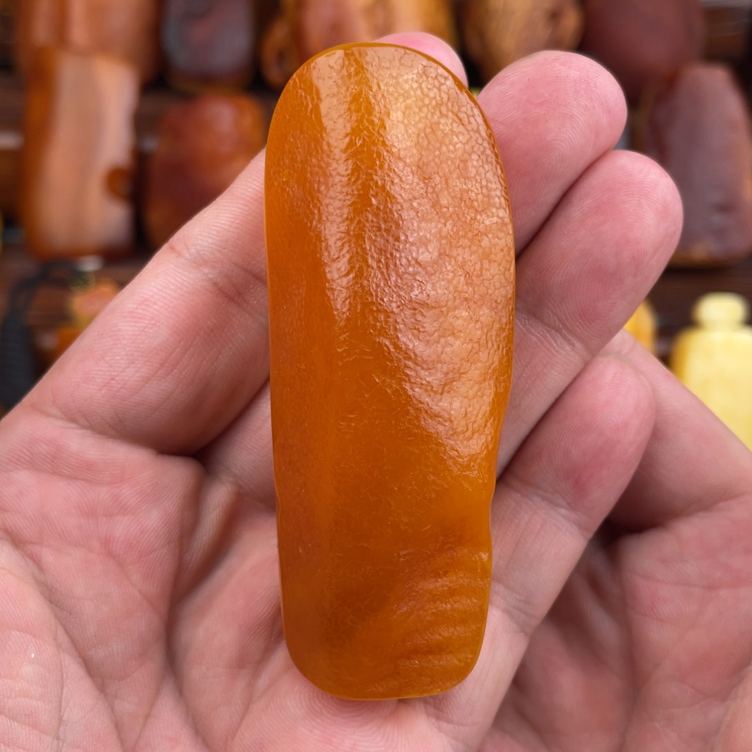 定制琥珀未镶嵌蜜蜡原石手把件
