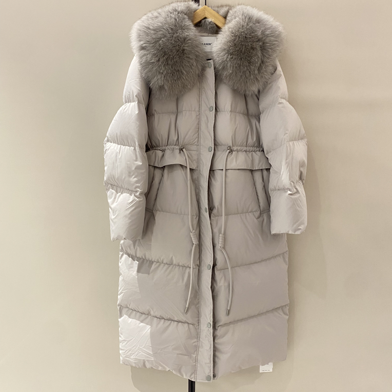 橡皮女装1254120010冬季新款长款收腰羽羽外套