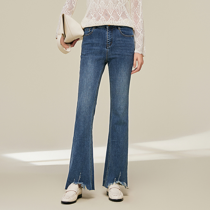 【尚雅专属】MOFAN摩凡冬新款黑色牛仔裤MBN382232