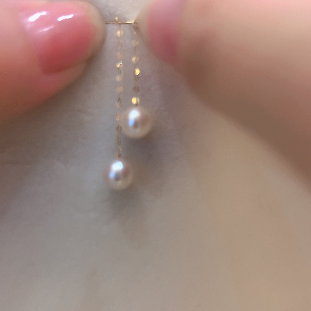 淡水珍珠18K金镶嵌耳饰