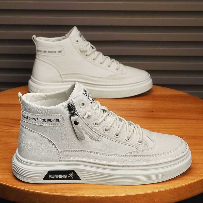 春季男鞋新款透气高帮鞋小白鞋防滑运动休闲板鞋Z905