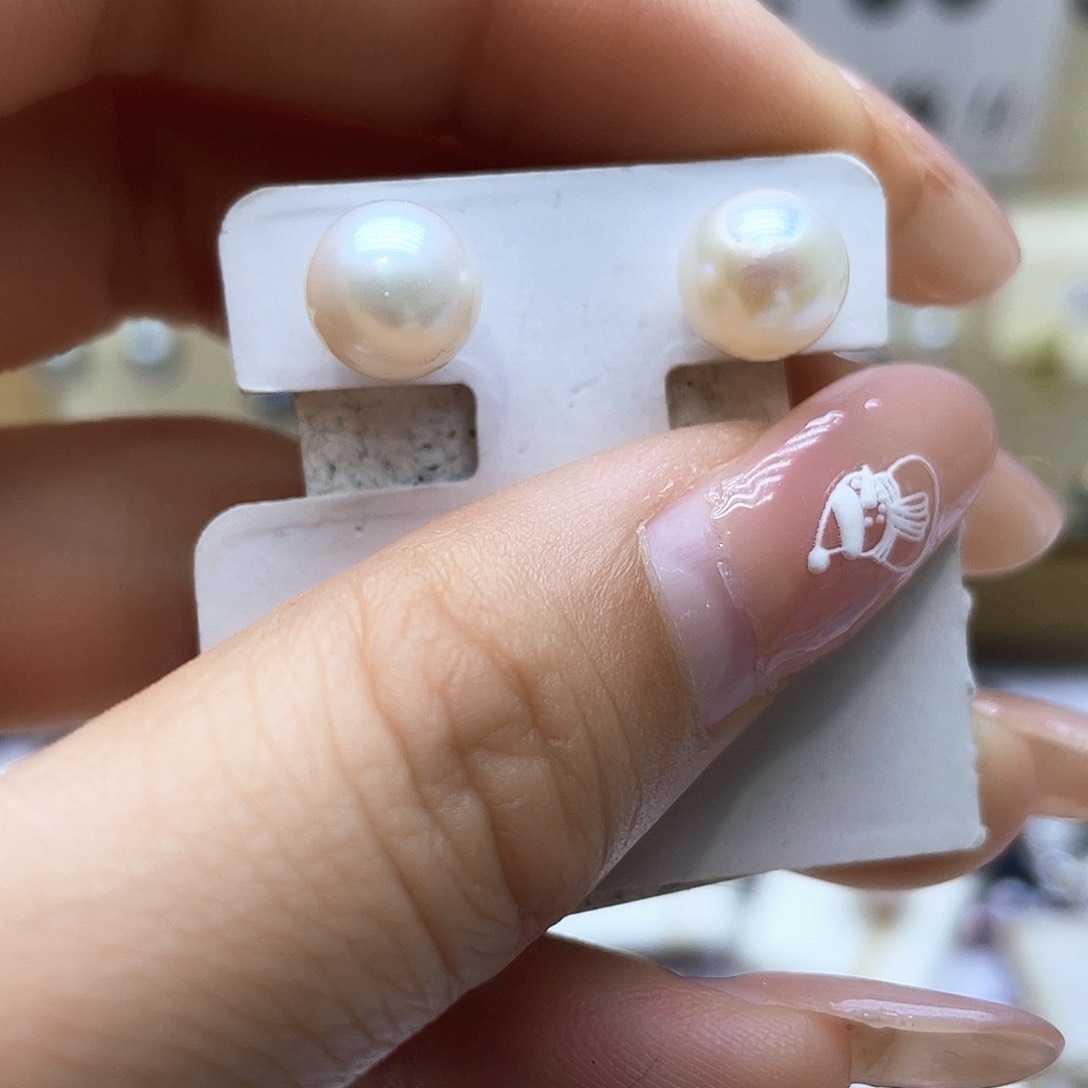 海水珍珠耳饰18K金镶嵌