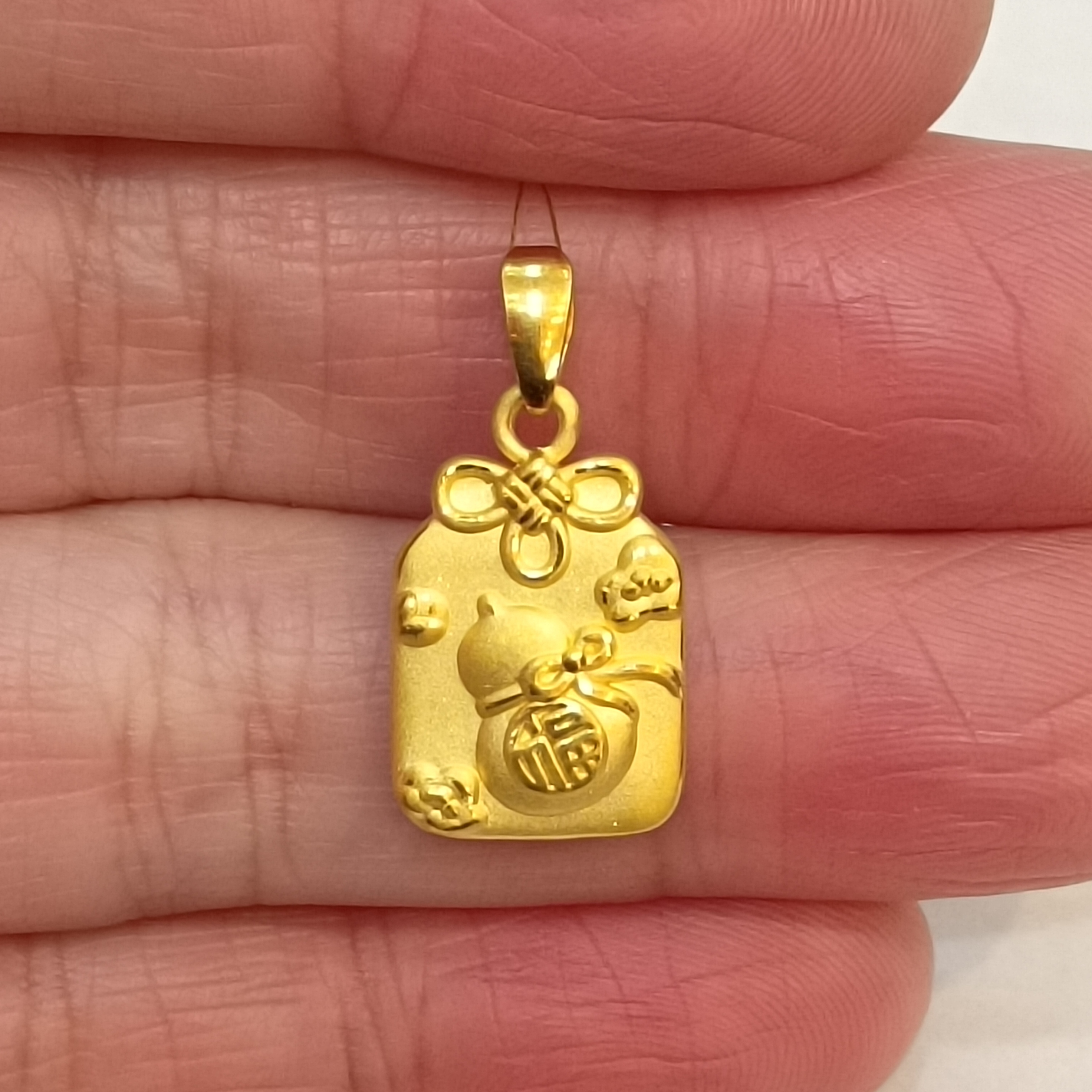 足金999黄金吊坠正品纯黄金葫芦纳福挂坠时尚新款真金坠子1.74克
