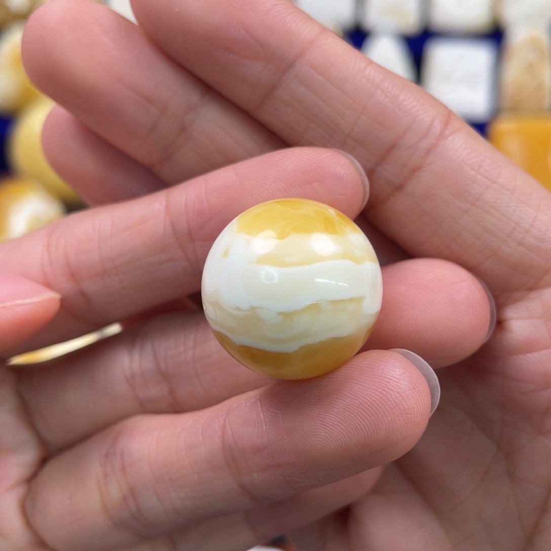 蜜蜡裸石未镶嵌琥珀蜜蜡珠子卡20.8mm