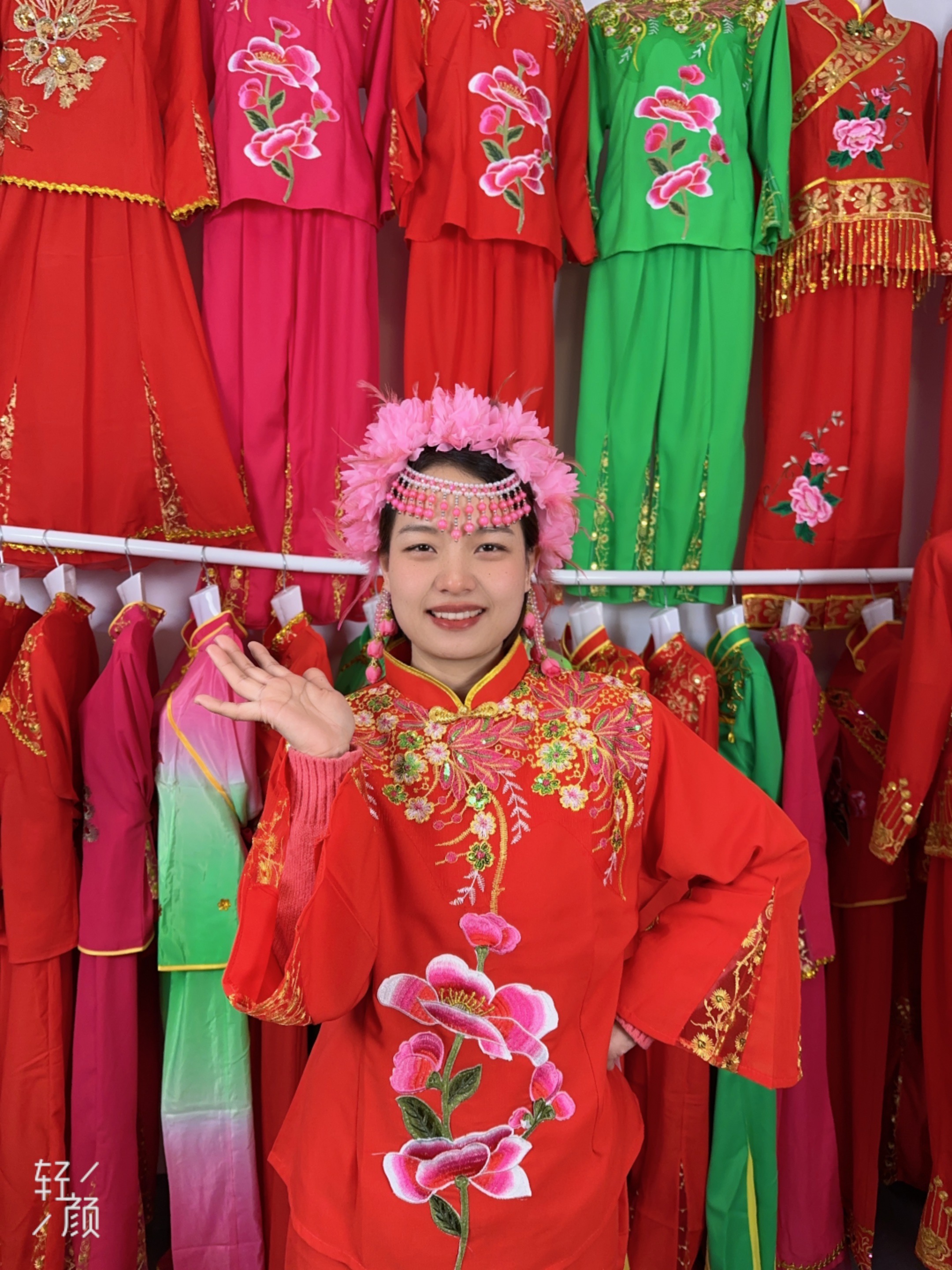 东北大秧歌原创新款秧歌头饰花环花朵扭秧歌头花，