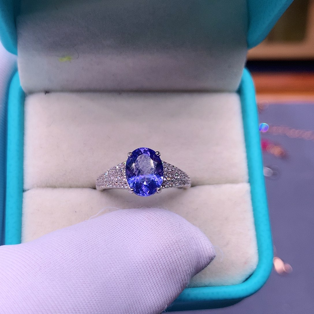 坦桑石戒指银S925镶嵌