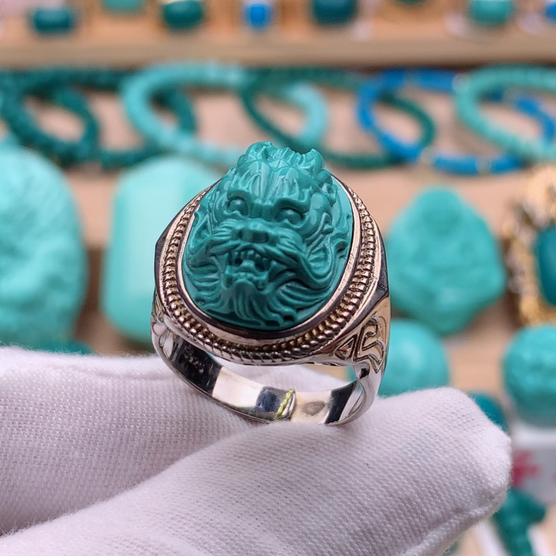 绿松石珠宝奇石银S925镶嵌