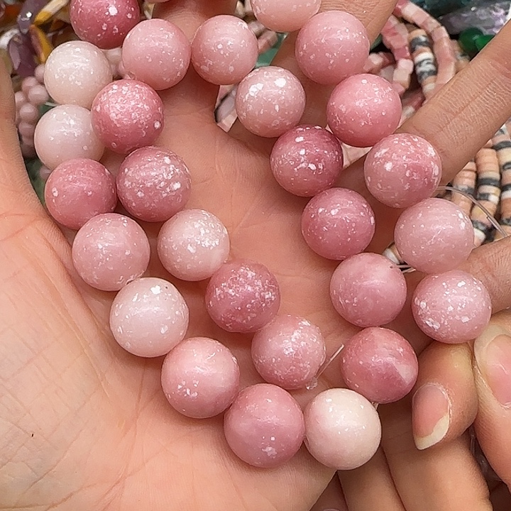 玛瑙/玉髓合金珠宝半成品粉澳宝13mm一条