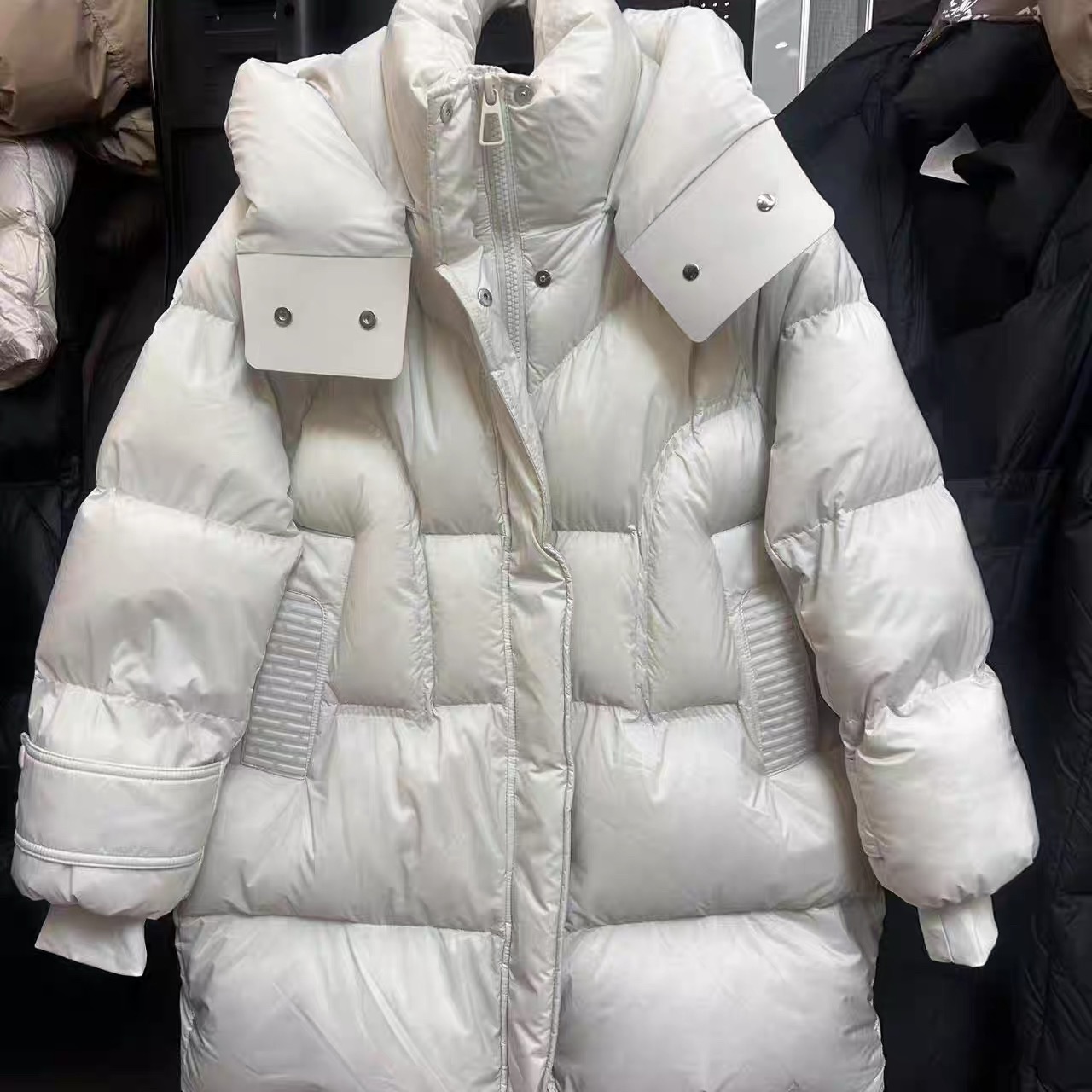 次品G43 中长款羽绒服米白色（S衣长81左右）
