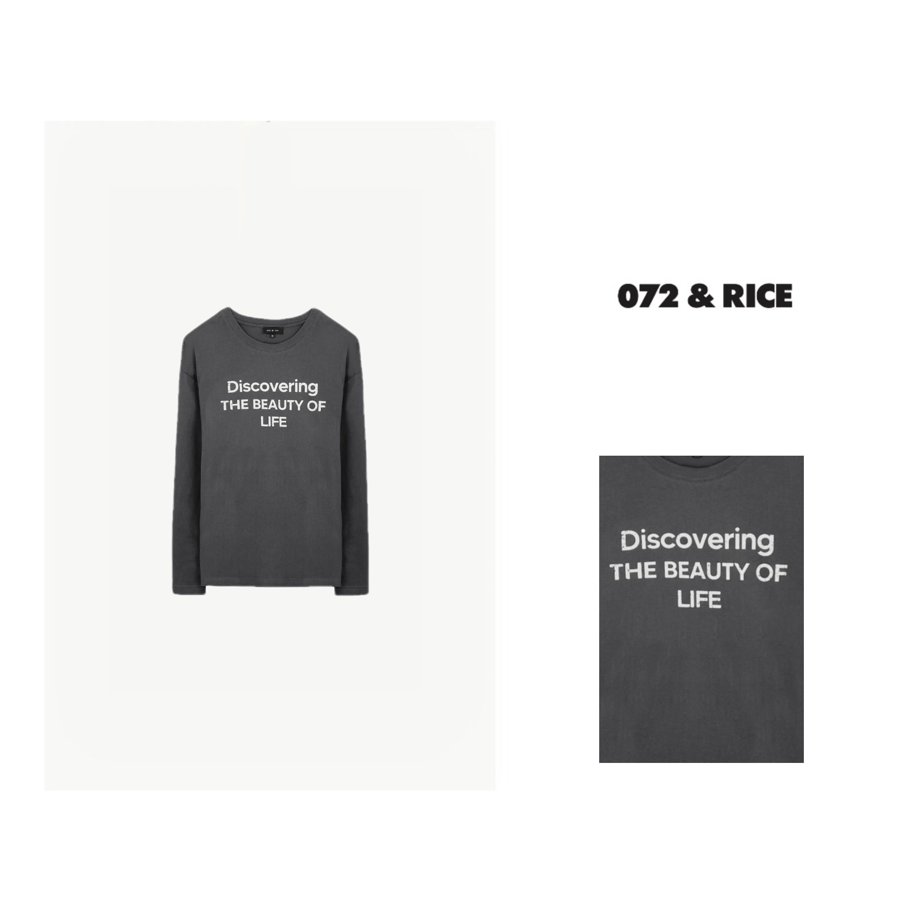 072 & RICE【美丽人生】 秋季休闲圆领字母长袖T恤 NB261Z FF126