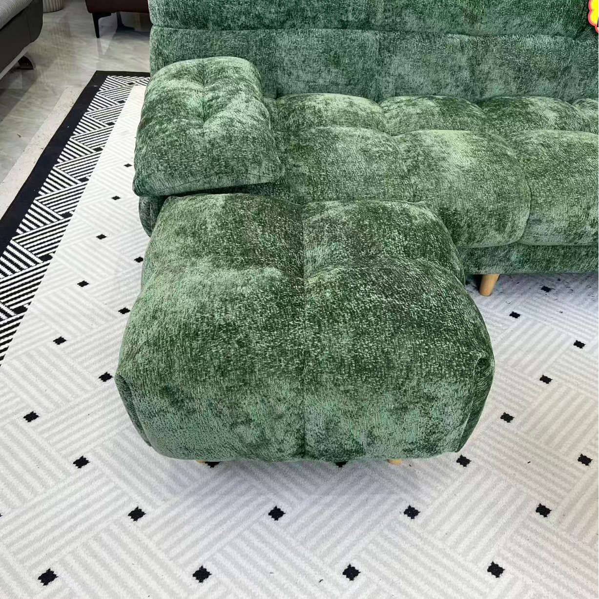 现代轻奢布艺沙发雪尼尔脚踏凳客厅搁脚凳换鞋凳矮凳