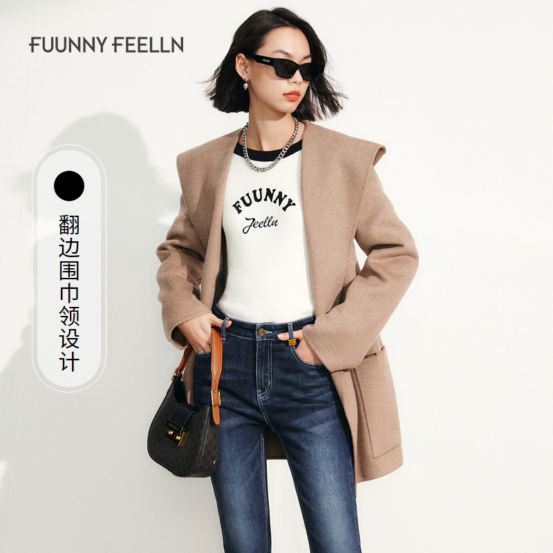 商场同款FF||仿佛秋冬新款毛呢大衣外套女小个子时尚FL00308D4