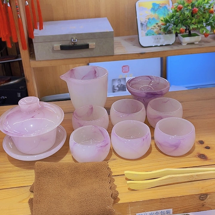 紫飘带八个客杯琉璃
