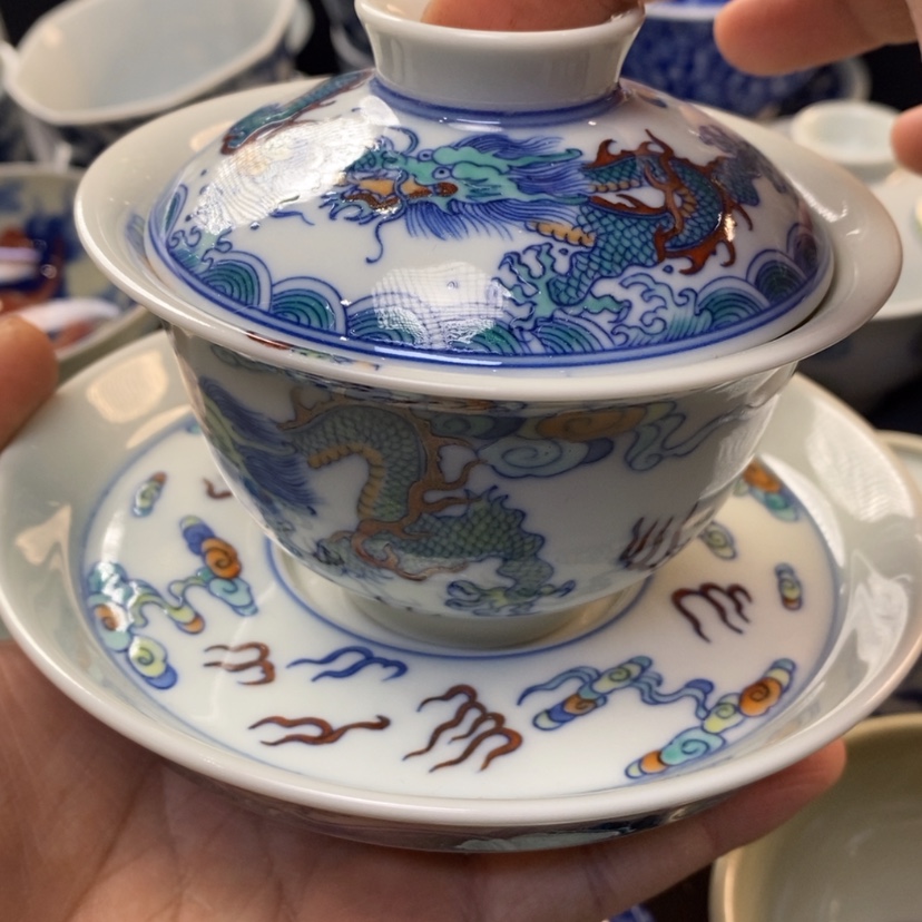 【闪购商品】景德镇青花斗彩主人杯