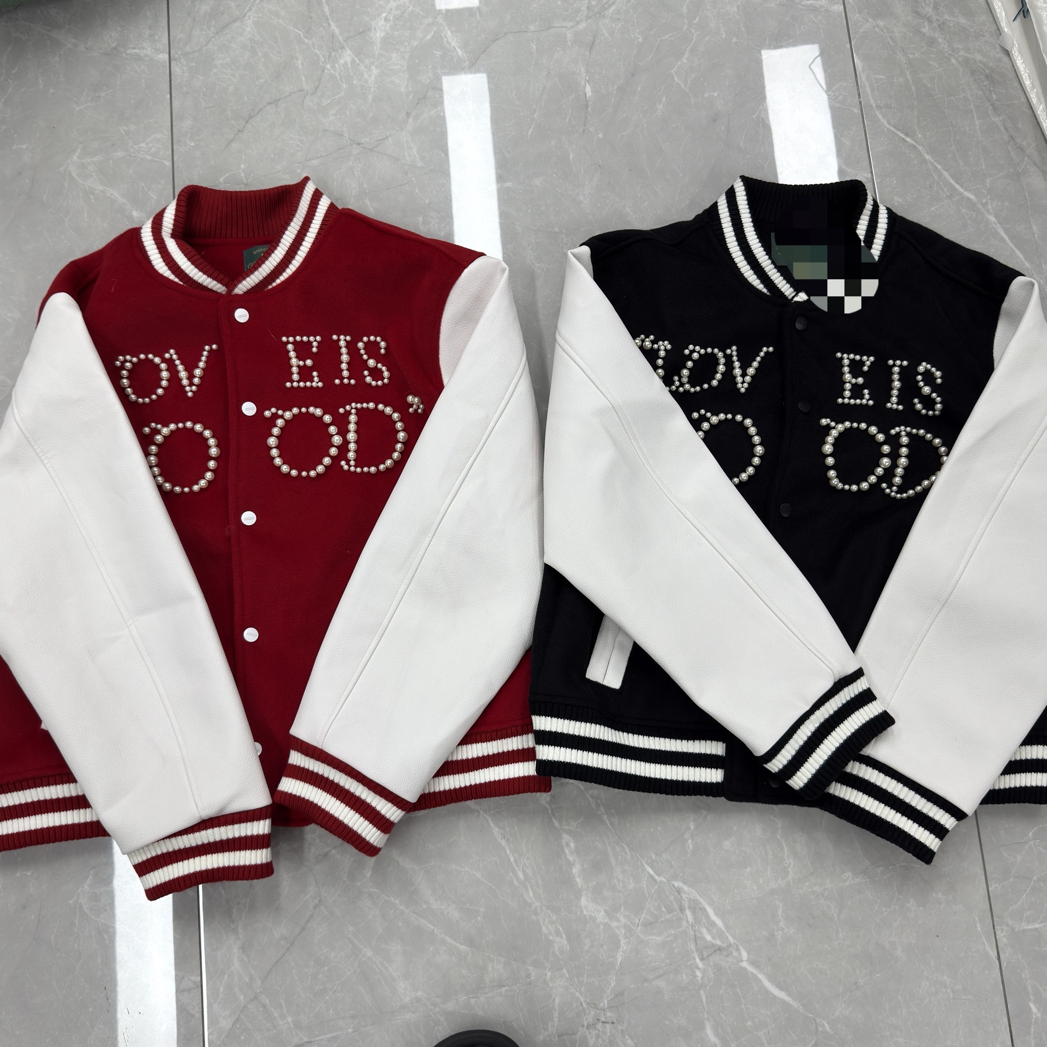g家珍珠字体重磅棒球服夹克