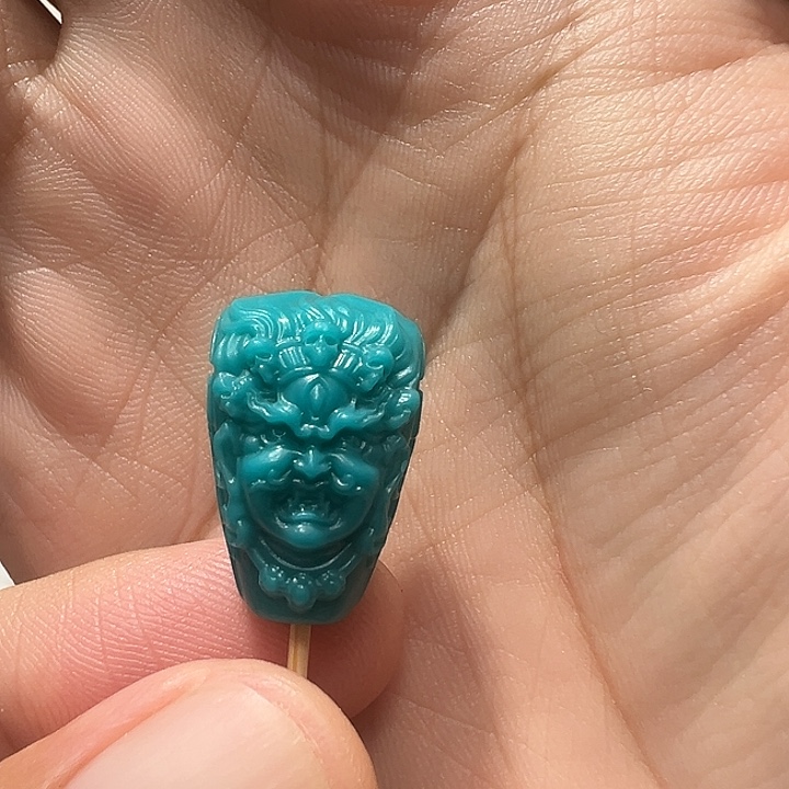 琉璃/树脂/塑料类大黑天三通天蓝色卡14