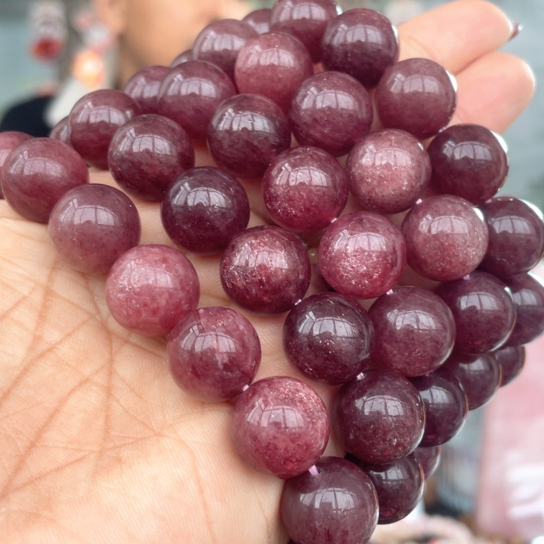 水晶手串未镶嵌14mm星光车厘子草莓晶手串多样性发其一