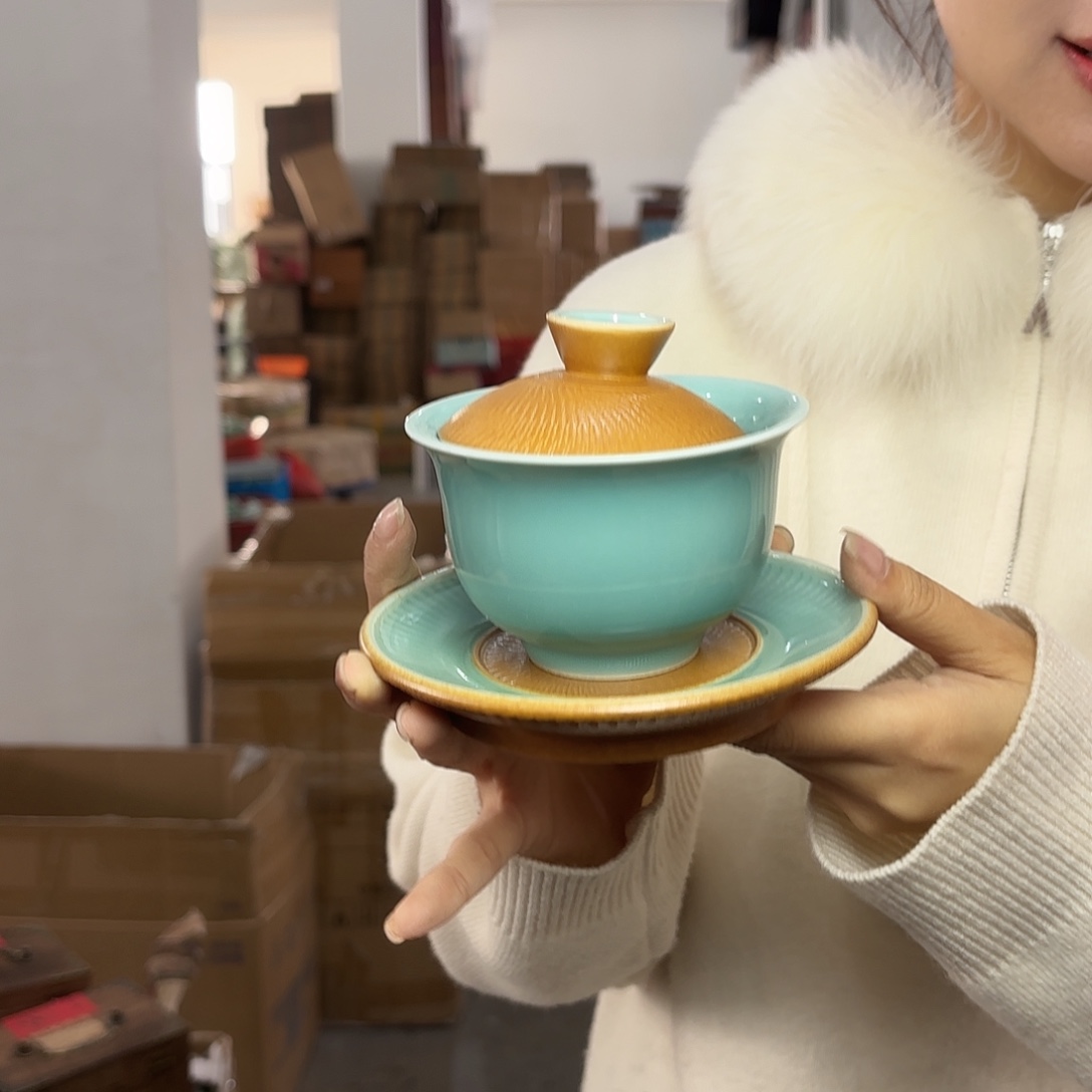 龙泉云间青瓷小米茶器