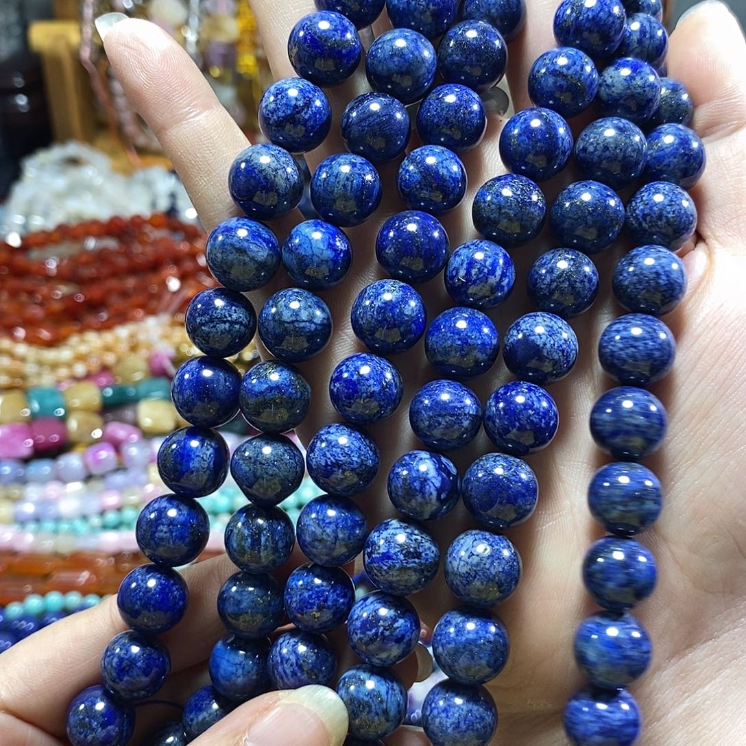 玛瑙/玉髓未镶嵌珠宝半成品青金一条卡12mm