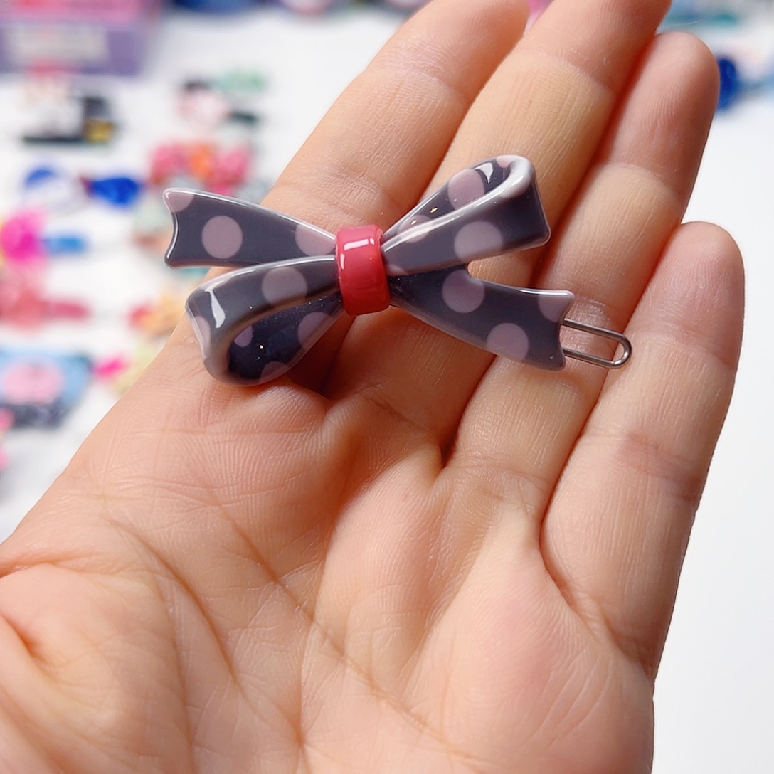 儿童灰波点扣夹韩国