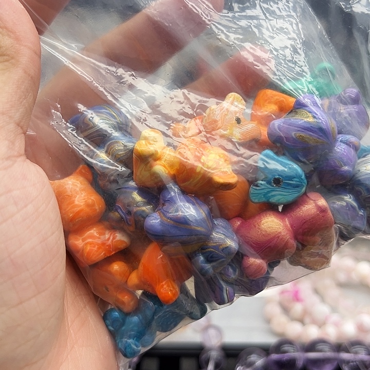 未镶嵌手串发晶熊大漆