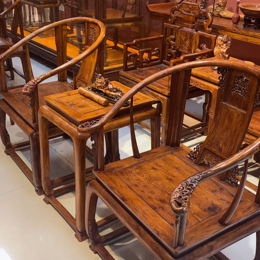 香枝木类成套家具S****y降香黄檀糠梨料皇宫椅三件套订金