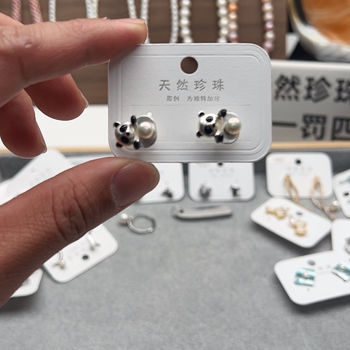 淡水珍珠耳饰银S925镶嵌