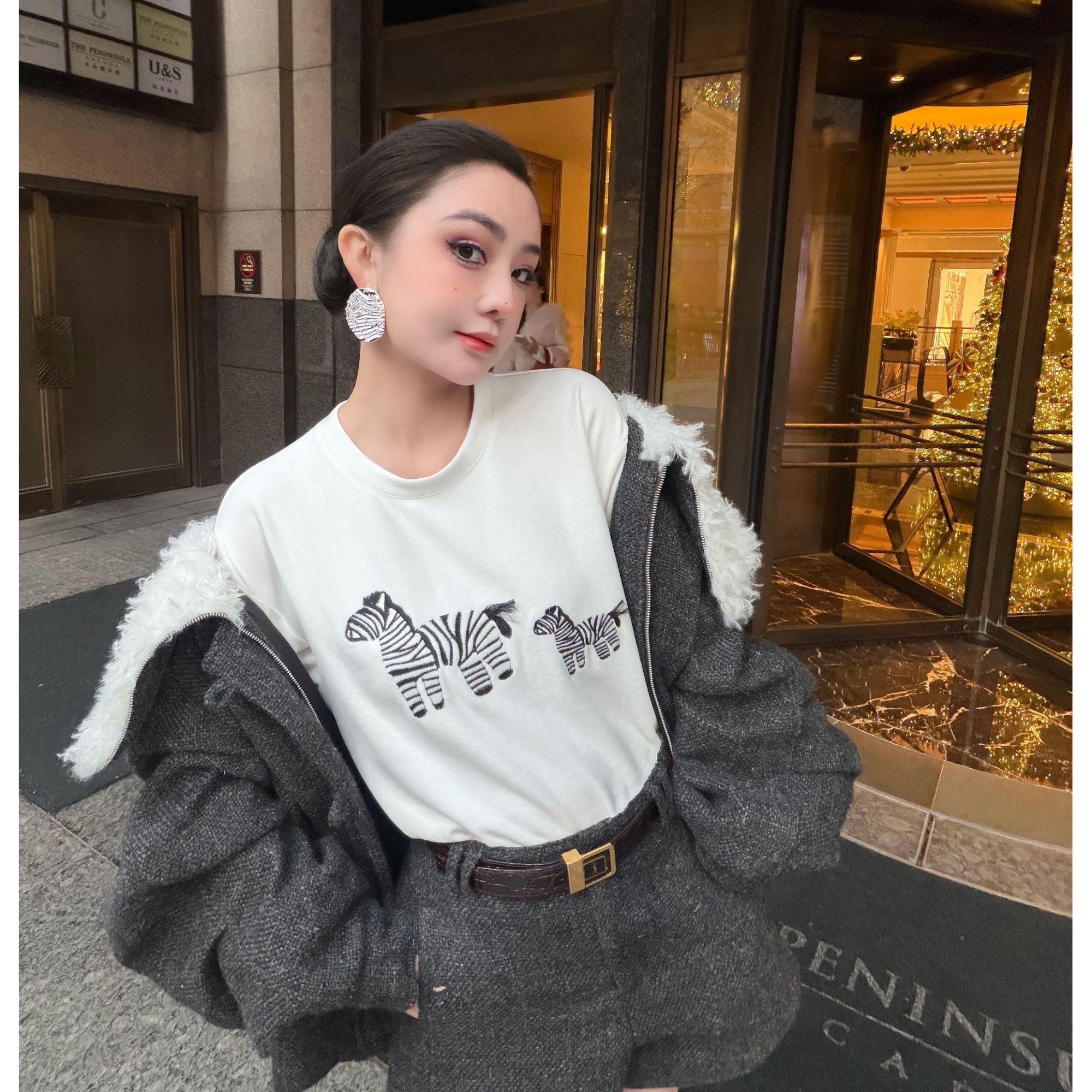 2025冬MIKIBABY“斑马T”休闲圆领短袖（衣长63）