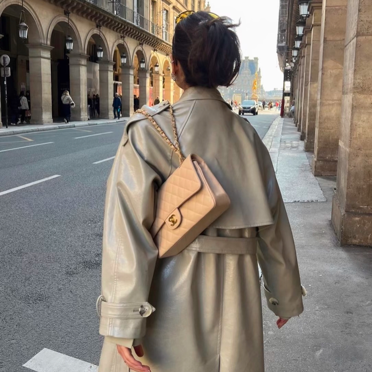99新 Chanel/香奈儿 cf中号奶茶色/甄选