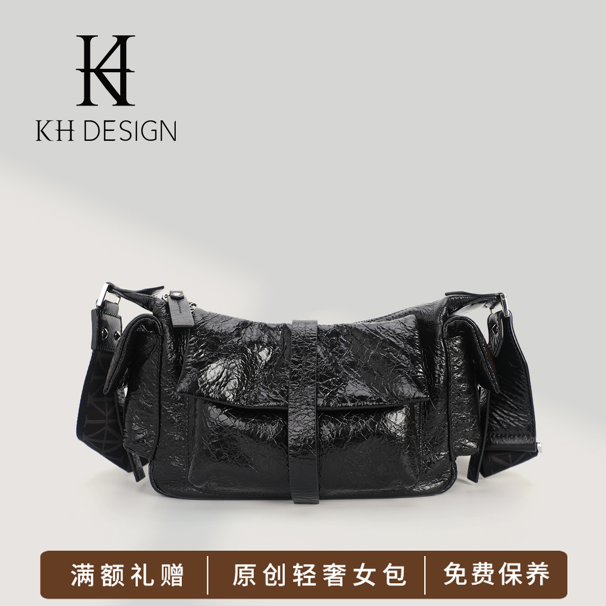 明治女包商场同款新品机能风原创设计运动风挎包单肩肩包K2602B