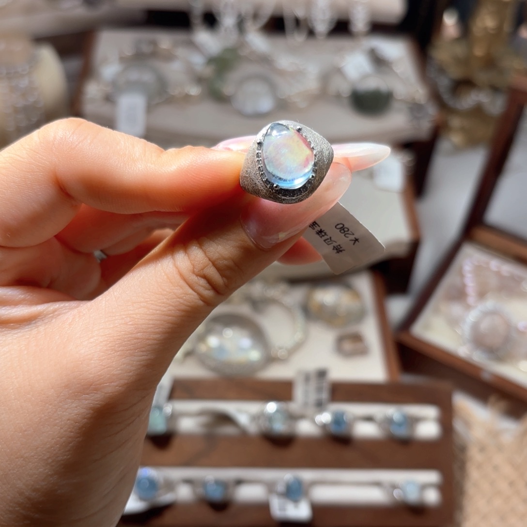 手链银S925镶嵌水晶海蓝宝折扣不退换