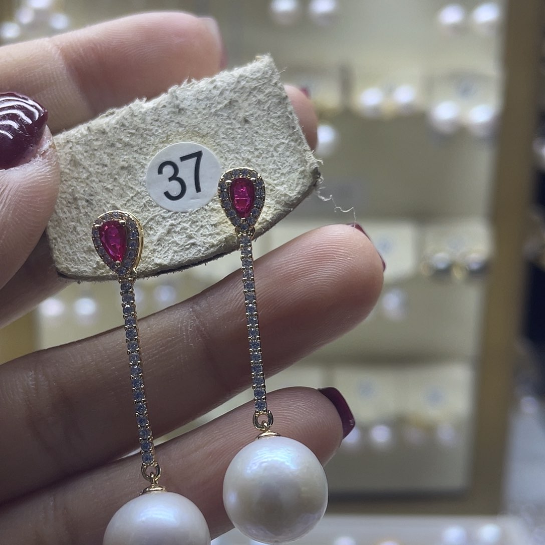 淡水珍珠耳饰银S925镶嵌