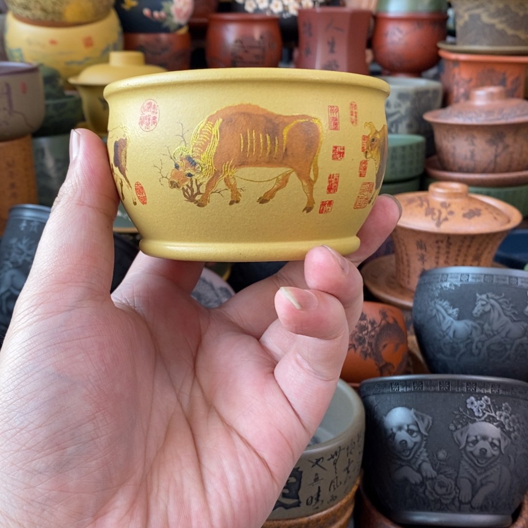 紫砂杯子宜兴全手工紫砂杯