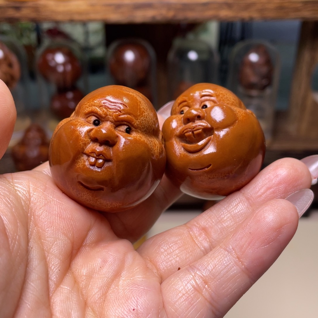 佛螺菩提吊坠呆呆一对