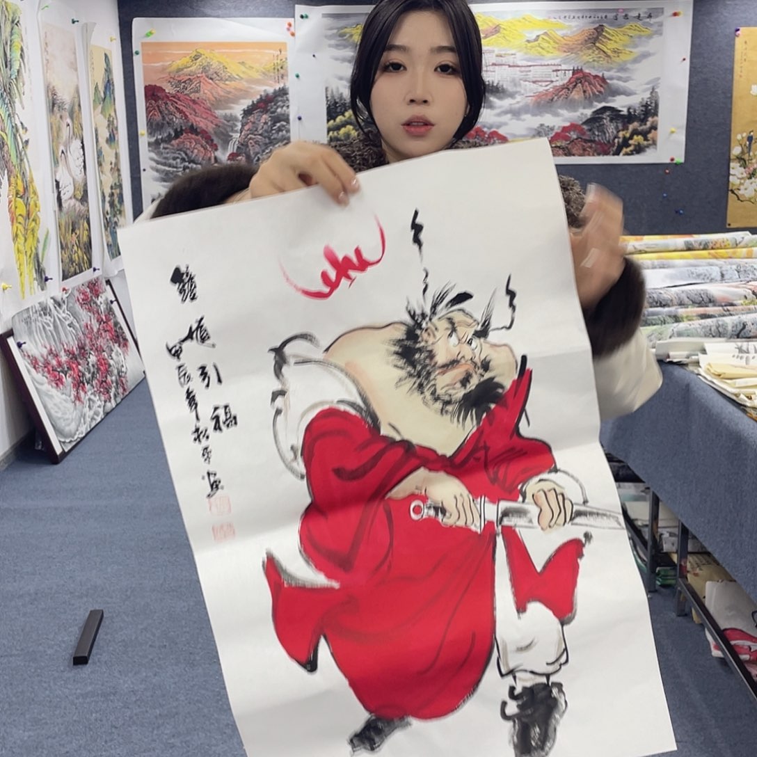 国画国画作品小姐姐放漏…