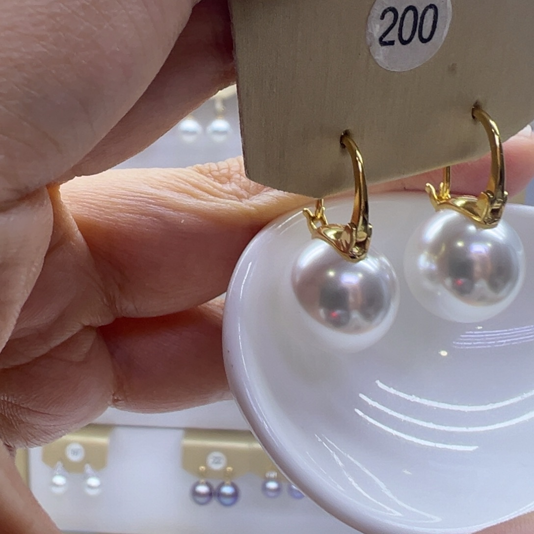 淡水珍珠耳饰银S925镶嵌