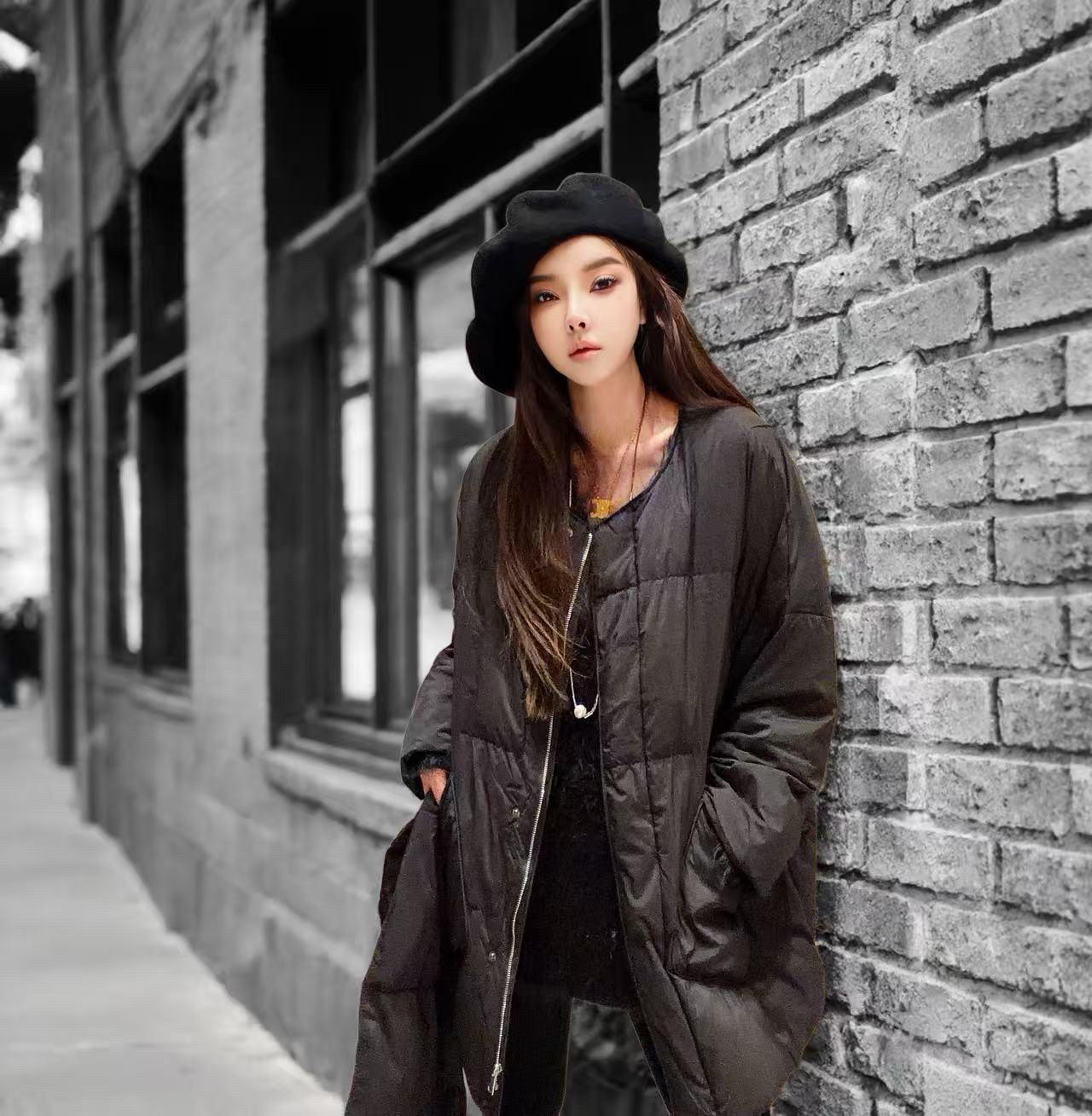 (丽丽推荐)松弛感大版羽绒服 （配围巾）