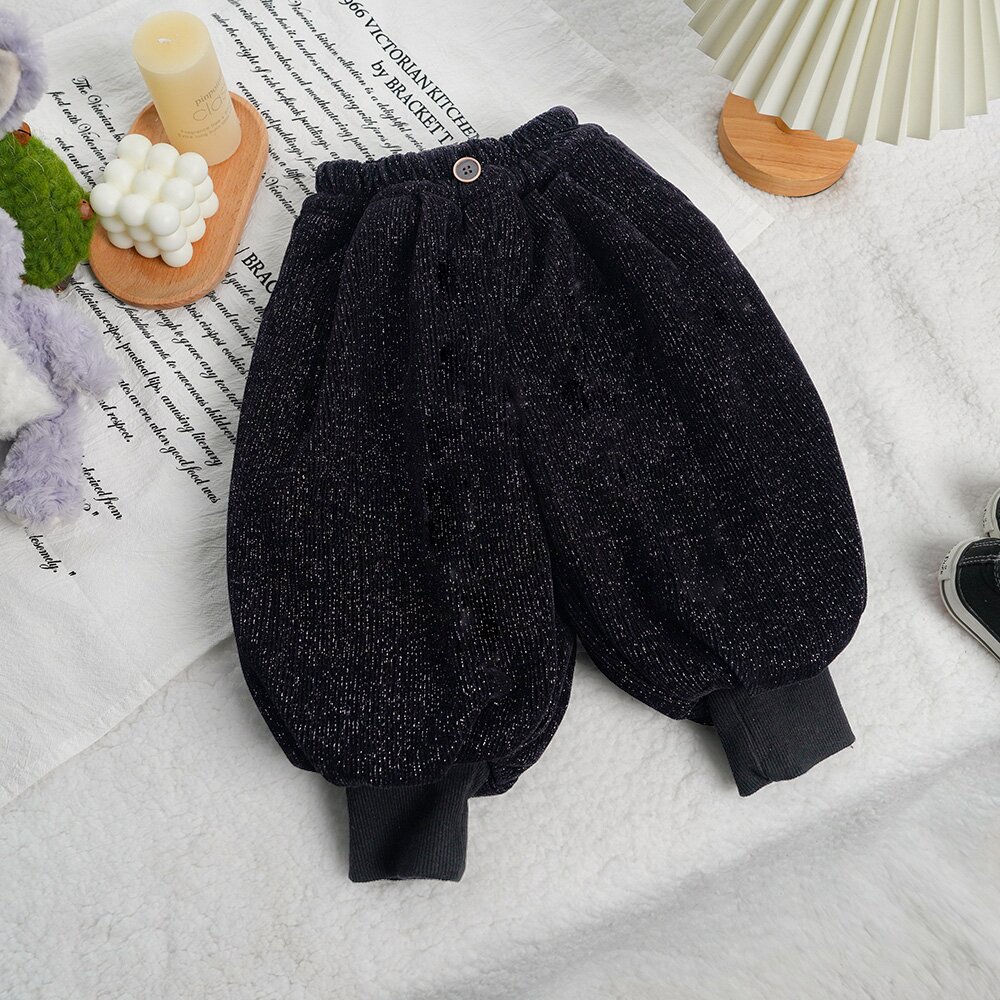 亮闪闪百搭拜年棉裤男女童宝宝保暖满天星新年加厚棉裤