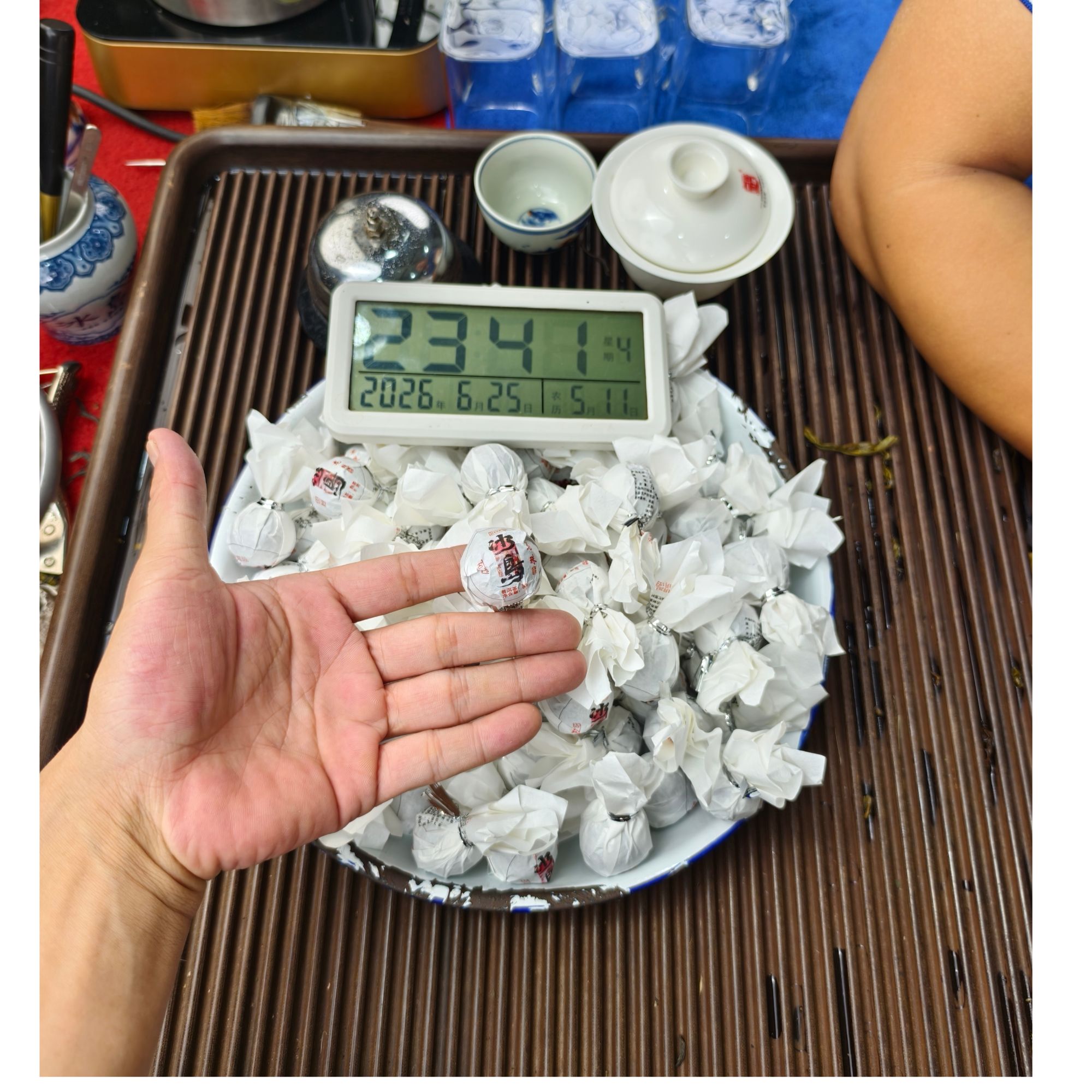 【1859号】2014年 冰岛地界6号 熟茶小龙珠 茶农福利 熟茶100克