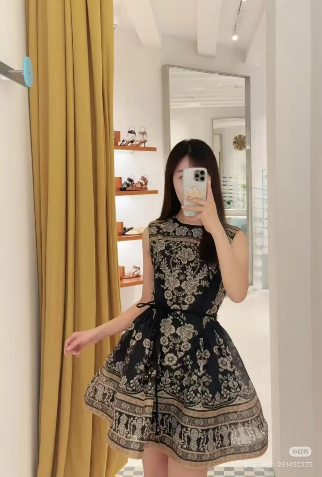 无袖高夏季连衣裙褶饰迷你裙吊带裙显瘦印花复古