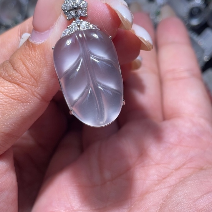 石英质玉银S925镶嵌颈饰