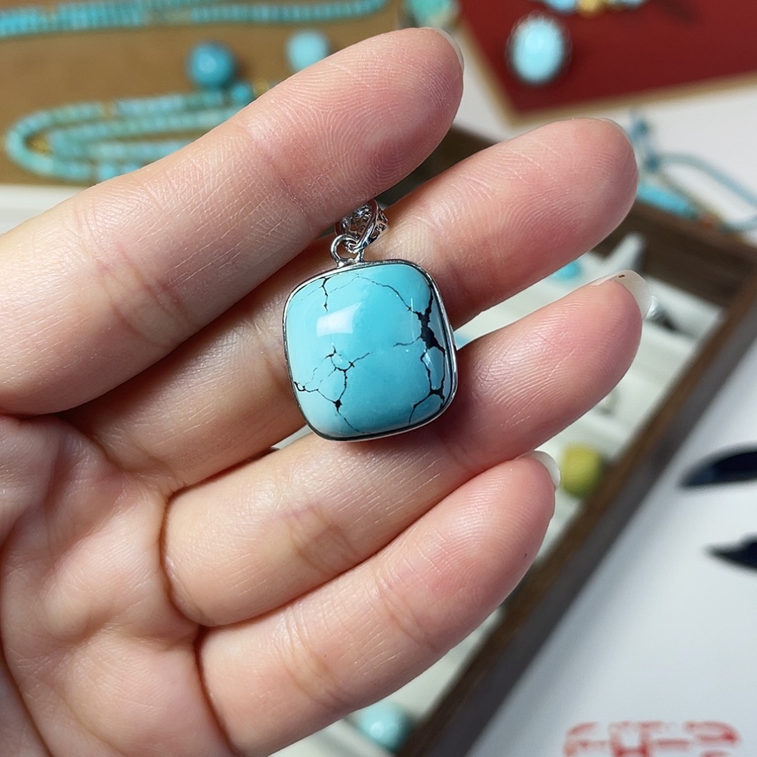 绿松石银S925镶嵌配饰