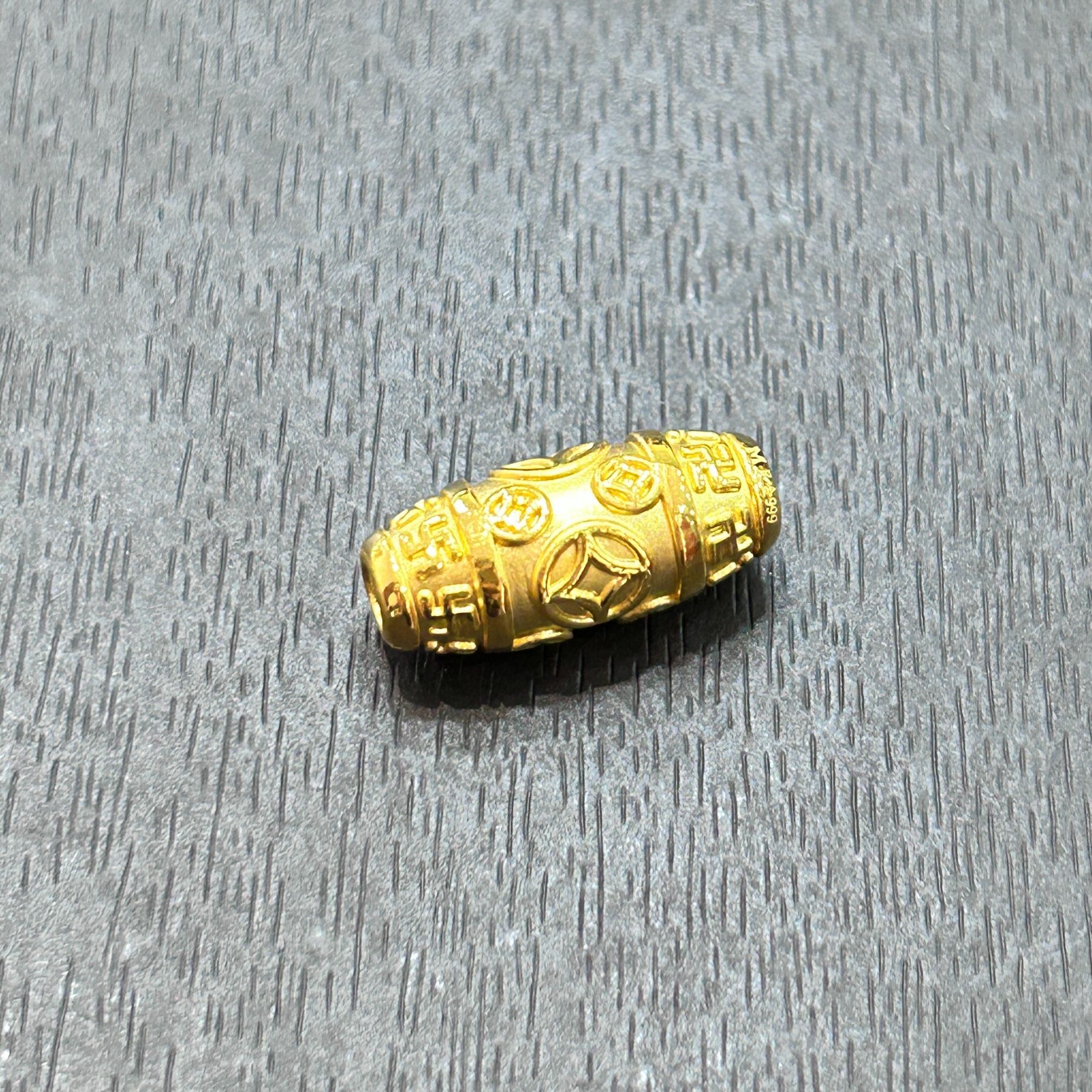 【店长专享】足金999投资金攒黄金铜钱天珠ZBHJD1499克重多退少补