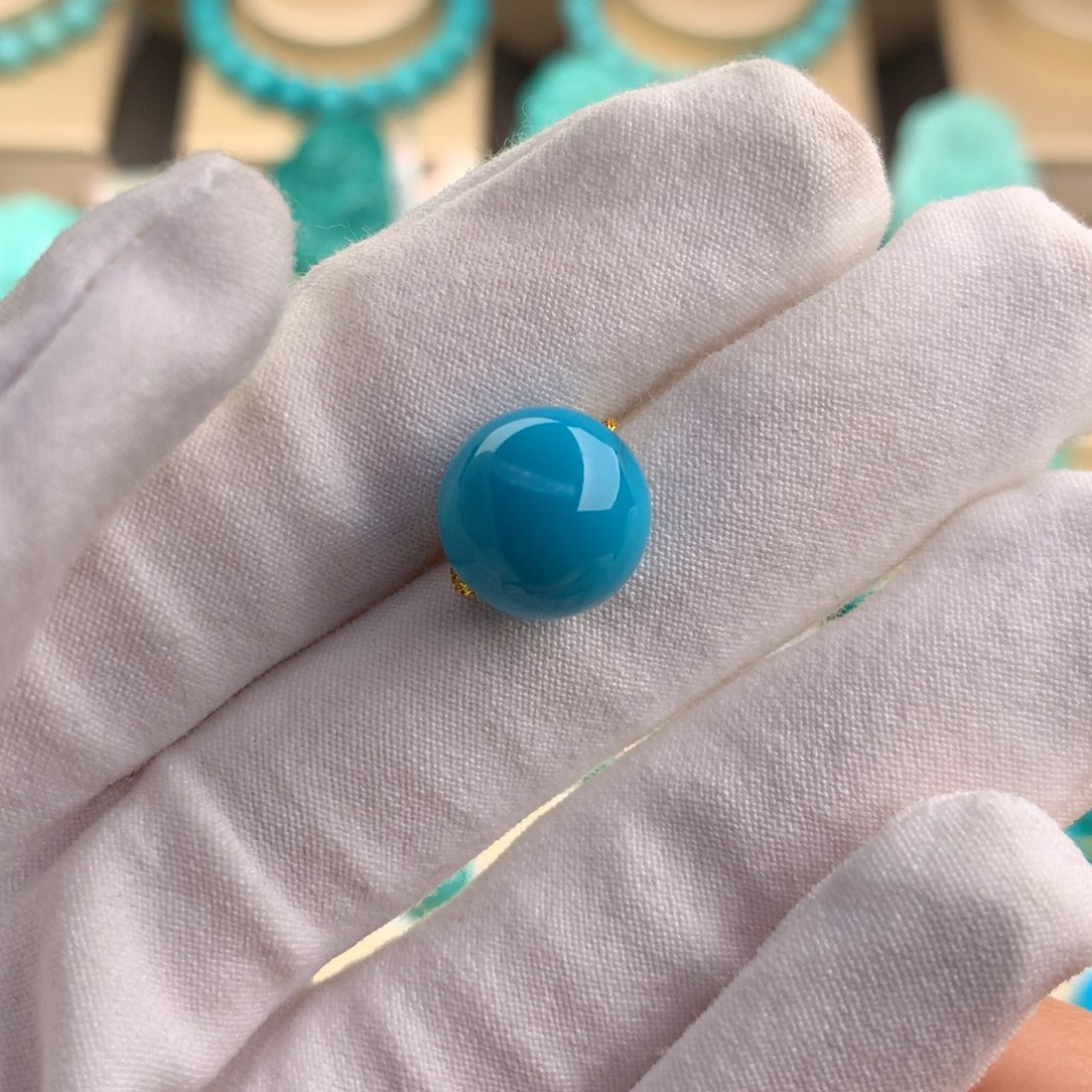 绿松石珠宝奇石未镶嵌12.5mm