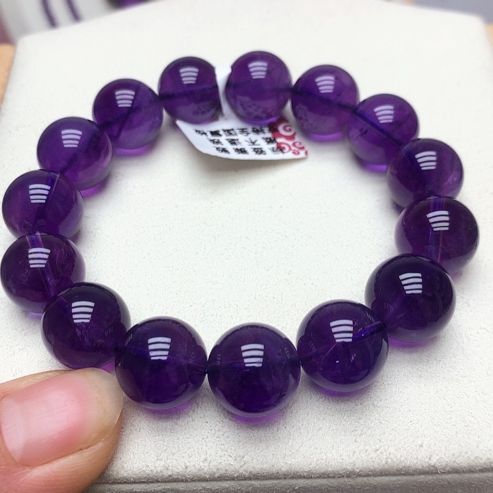 紫晶乌拉圭手串14m m未镶嵌