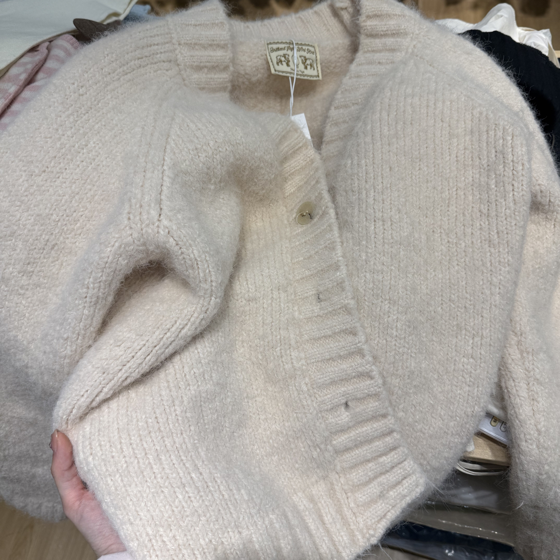 【dd】韩国标淡淡粉杏色厚实毛衣外套