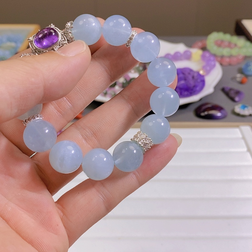 【闪购商品】水晶手链未镶嵌大**王13.5mm手链